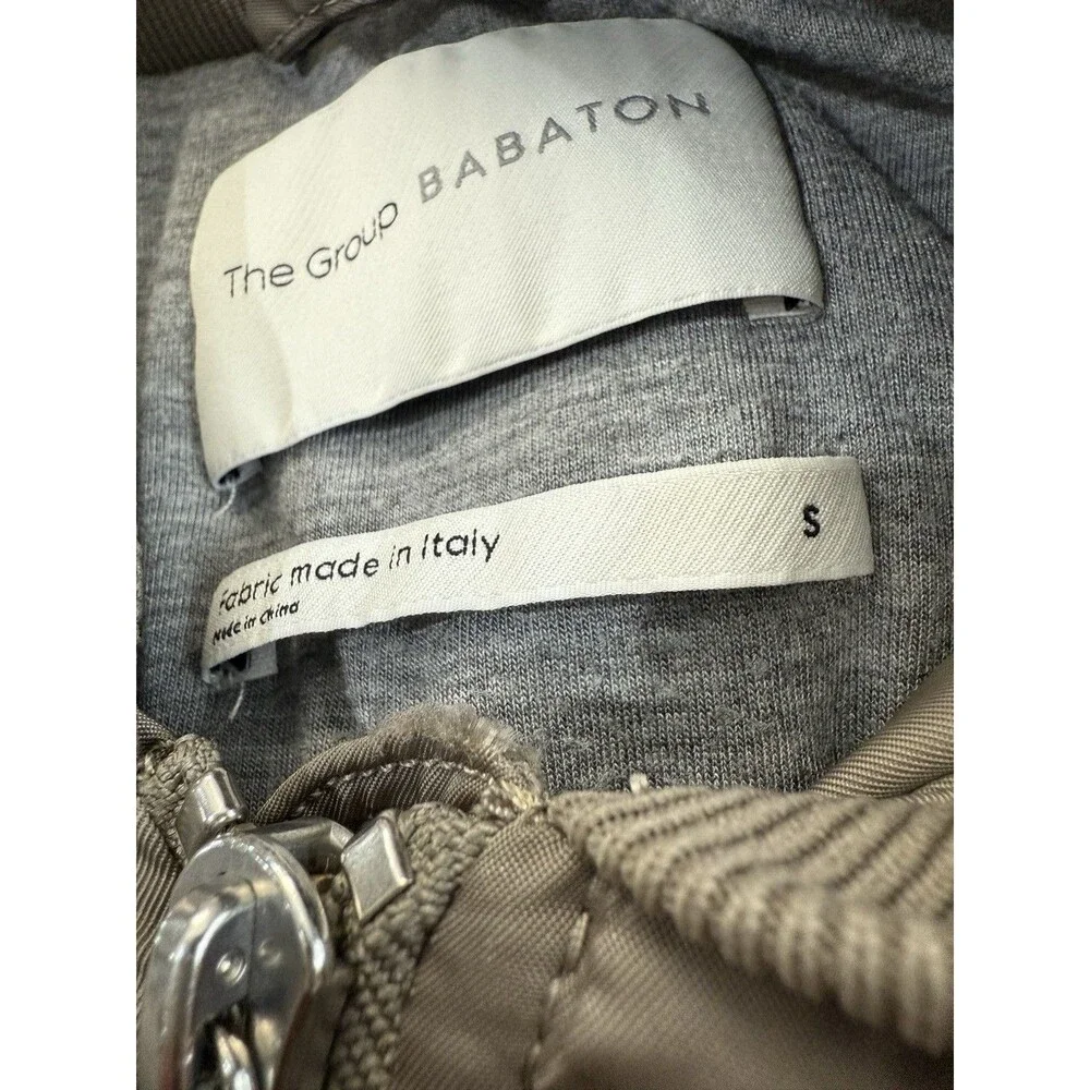 The Group by BABATON Modern Taupe Zip Pocket GILMAN Bomber Jacket Womens sz S - Picture 6 of 16